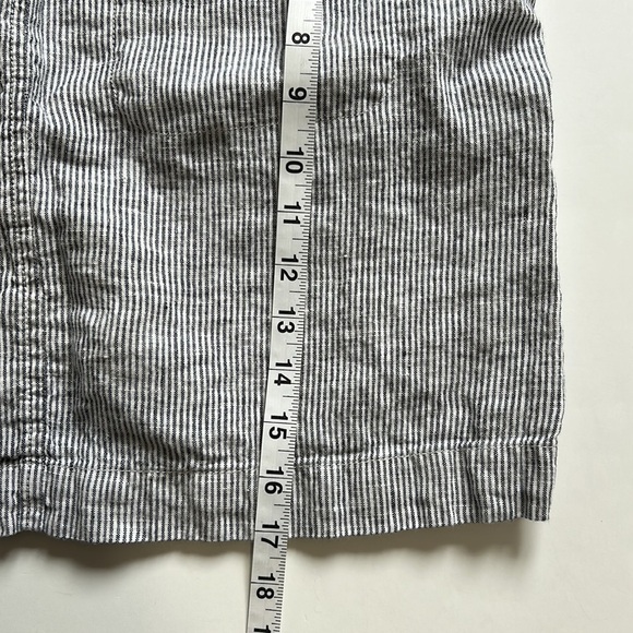 Athleta Women's Linen Skirt-Blue/White Seersucker Draw Waist Sz 12 - Picture 9 of 12